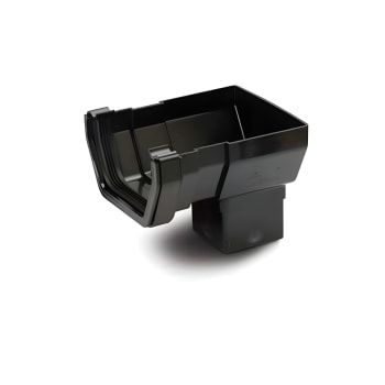 114mm Square Stop End Outlet Black