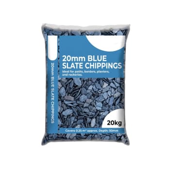 20mm Blue Slate Chippings 20kg Bag