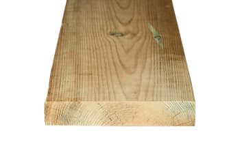 head on view of 10x2 sawn treated timber