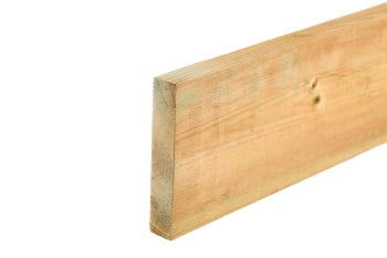 angled side view of 10x2 sawn treated timber