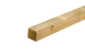 angled view of 2x2 sawn treated timber