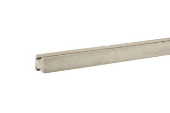 side view of slotted concrete intermediate fence post