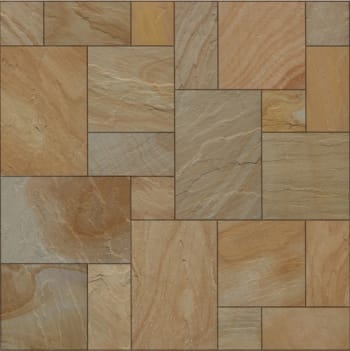 Warm Buff Indian Sandstone Paving Slabs Patio Pack (~15m2/Pack)