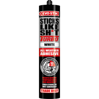 front of evo-stick sticks like sh*t turbo white 290ml