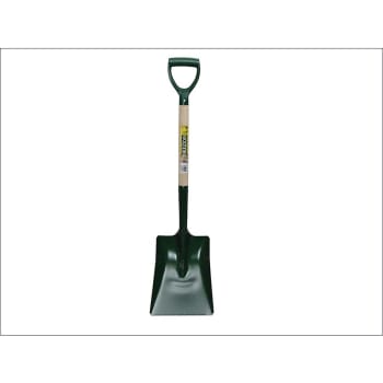 angled view of faithfull square open socket shovel