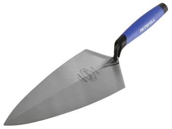 angled view of faithfull prestige 250mm brick trowel