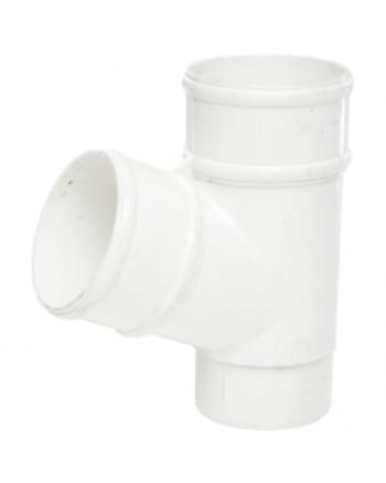 picture of round downpipe 112.5 degree branch white