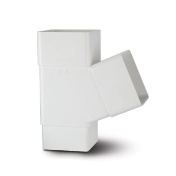 picture of square downpipe branch 112.5 degree white