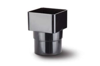 65mm Square Downpipe to Round Adaptor Black