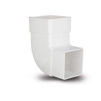65mm Square Downpipe Offset Bend 92.5 Degree White