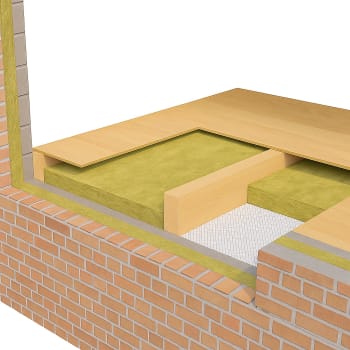 rockwool insulation installed in a floor