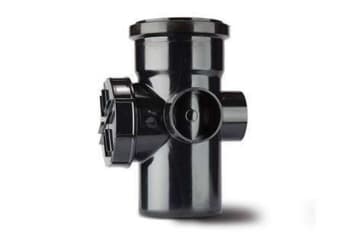 110mm Soil Access Pipe Single Socket Black
