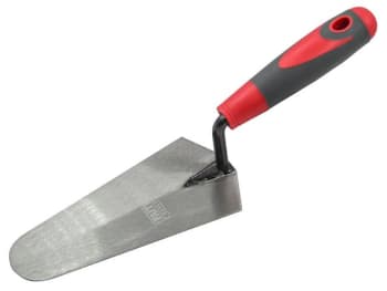 angled view of faithfull soft grip trowel