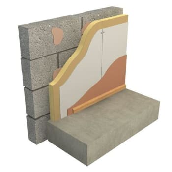 insulated plasterboard installed on concrete block wall