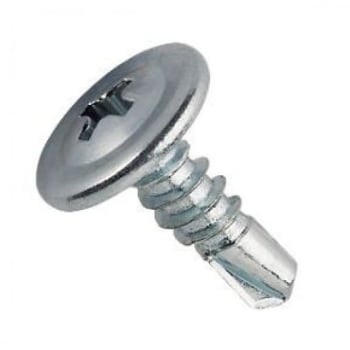 close up of wafer head self drilling drywall screw