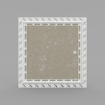 front view of 1 hour fire rated picture frame plasterboard access panel