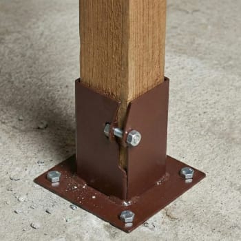 bolt down post support with hex head screws