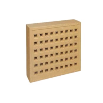 215mm x 215mm Square Hole Clay Air Brick Buff (9" x 9")