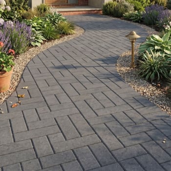 charcoal block paving pathway