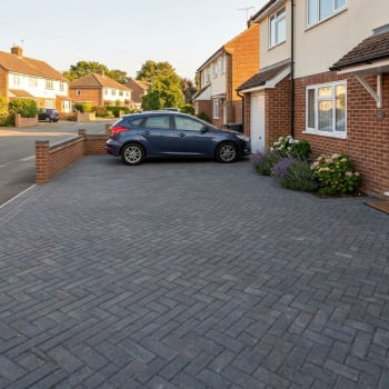 charcoal concrete block paving driveway