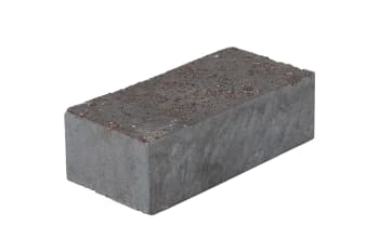 angled side view of 65mm smooth blue solid class b brick 