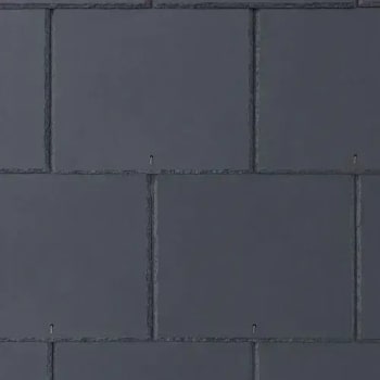 close up of dressed edge blue fibre cement slate roof tile 600mmx300mm