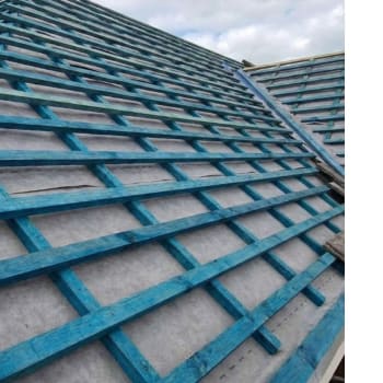 graded timber roof battens on a pitched roof