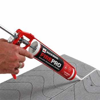rockwool acoustic intummescent sealant in handgun