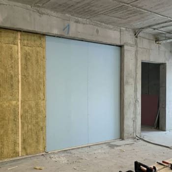 sound plasterboard on battens