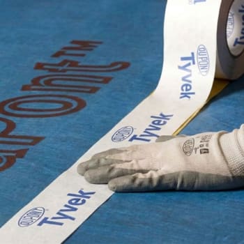 tyvek single-sided acrylic tape applied