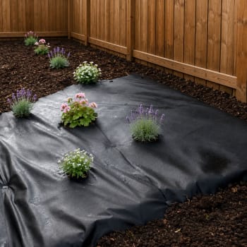 weed control garden membrane laid in garden