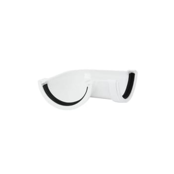picture of half round gutter 90 degree angle white