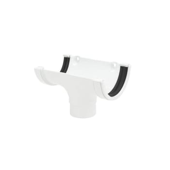112mm Half Round Running Outlet White