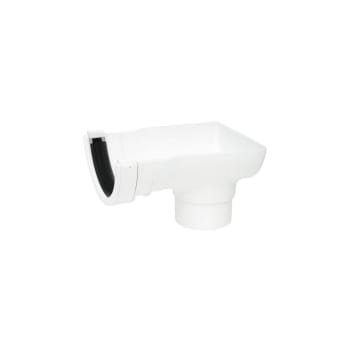 picture of half round gutter stopend outlet white