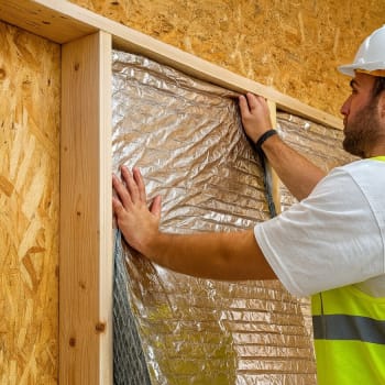 worker installing actis hybris insulation