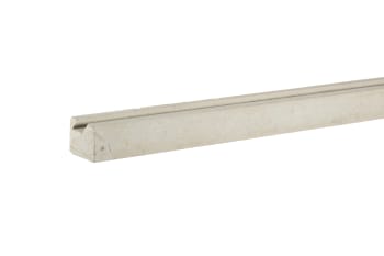 side view of slotted concrete end fence post