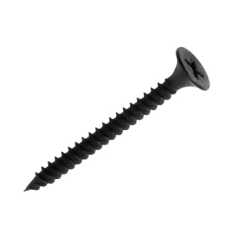 vertical image of black drywall screw thread course