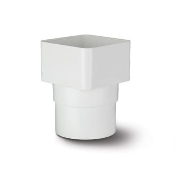 picture of square downpipe to round adaptor white