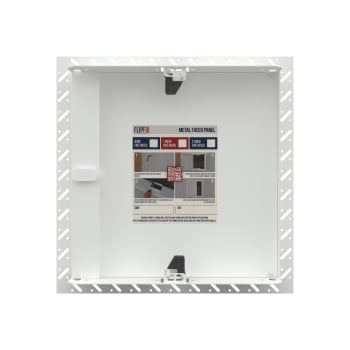 inside of white picture frame metal access panel