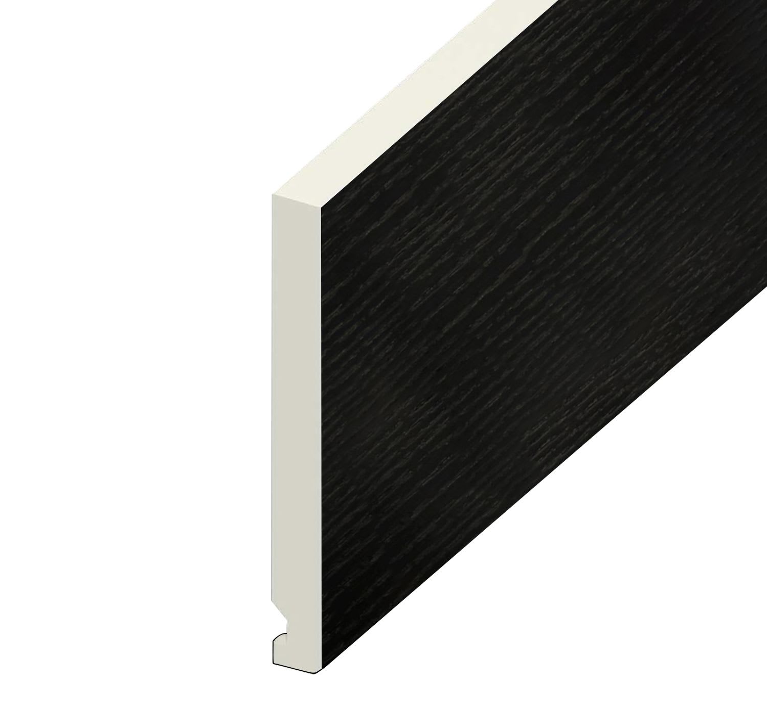 16mm Flat Black Ash Fascia Board 225mm x 5m
