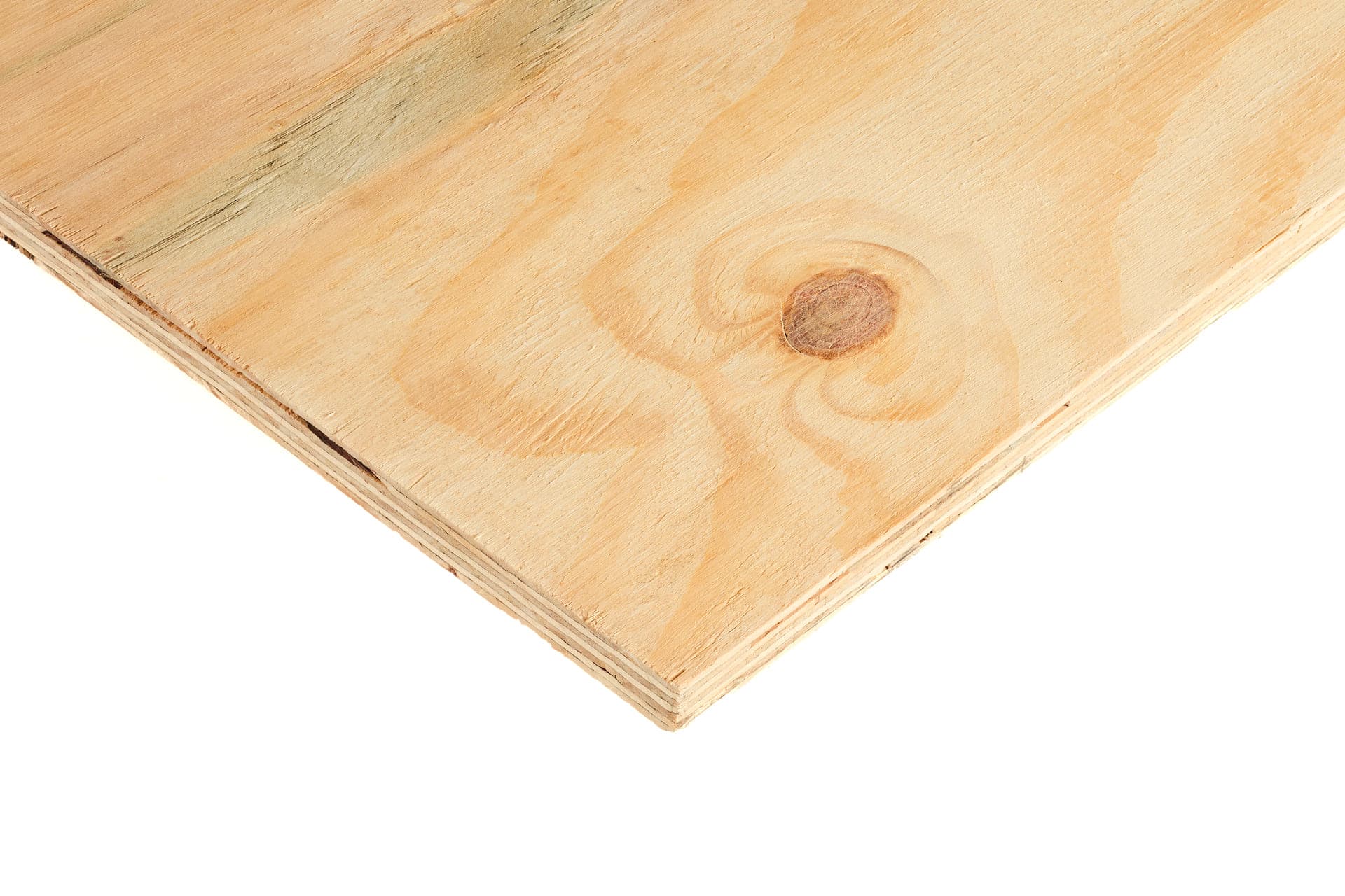 Corner of 18mm softwood shuttering plywood