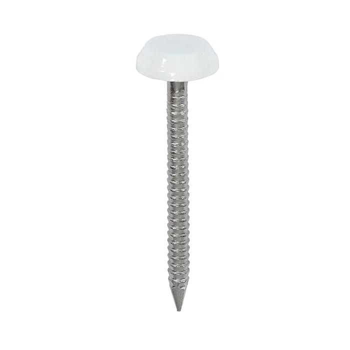 40mm White Plastic Head Fixing Pins (Box of 250)