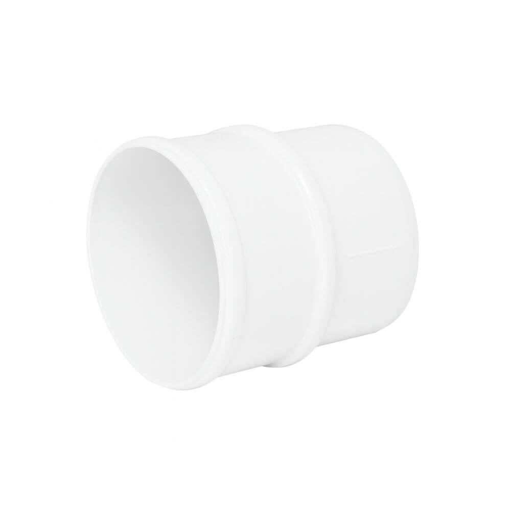 68mm Round Downpipe Connector White