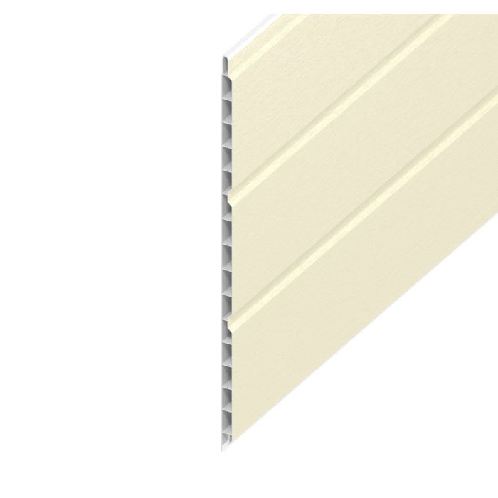 9mm Hollow Soffit Board Cream 300mm x 5m