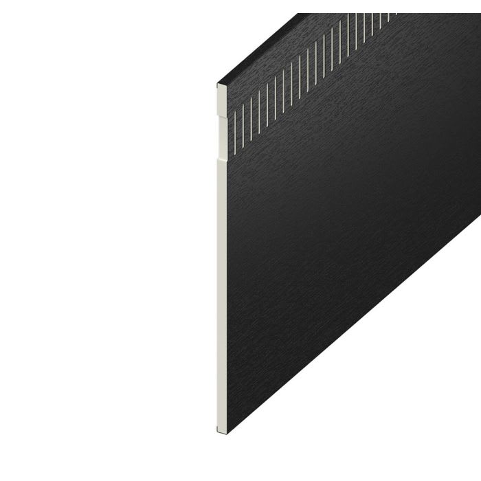 9mm Vented Eurosoffit Board Black Ash 150mm x 5m