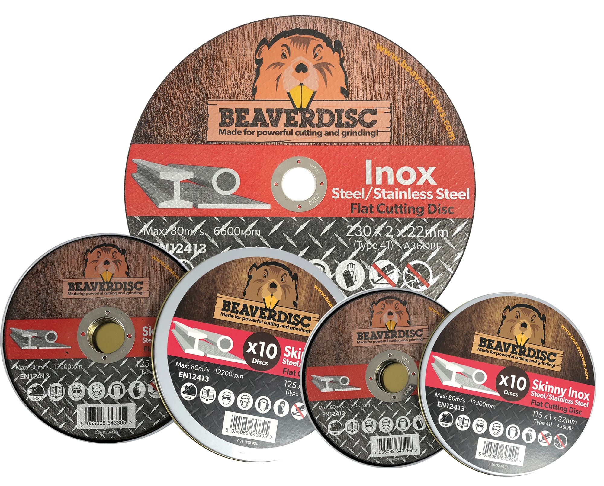 115mm x 1mm x 22mm Beaverdisc S/S Flat Cut Disc