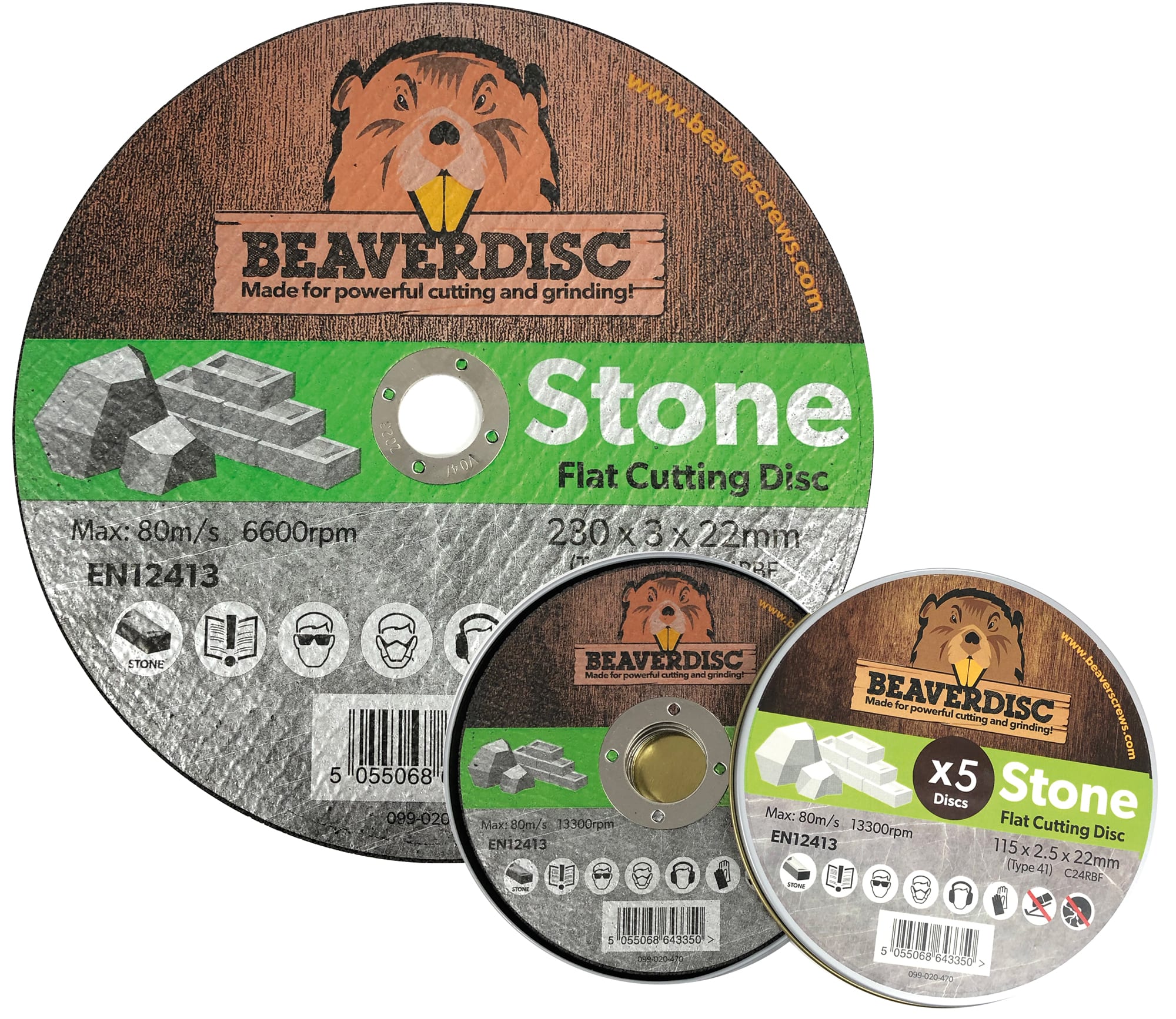 115mm x 3mm x 22mm Beaverdisc Stone Depressed Cut Disc