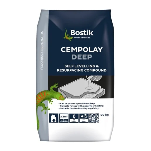 Bostik Cempolay Deep Floor Levelling Compound Grey 20kg