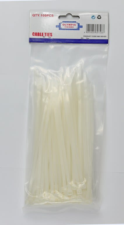 300mm x 3.6mm Natural Cable Ties