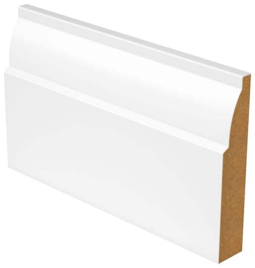 18mm x 94mm MDF White Primed Ovolo Skirting Board 4200mm